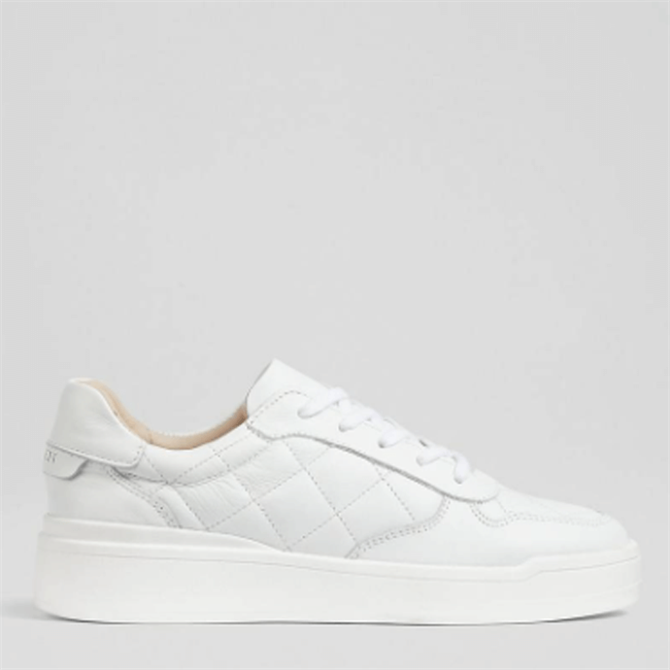 L.K. Bennett Campbell White Leather Quilted Trainers